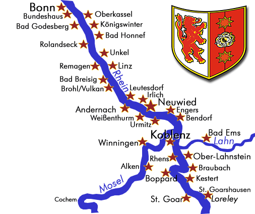 Lageplan der Anlegestellen